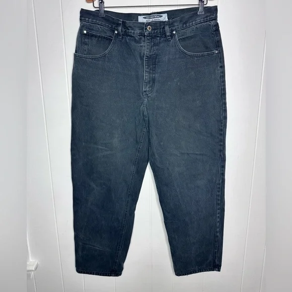 Vintage Anchor Blue Relaxed Baggy Black Jeans 90s Y2K - Picture 1 of 10